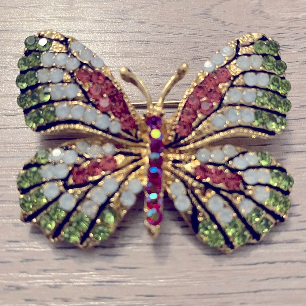 Butterfly Rhinestone Brooch